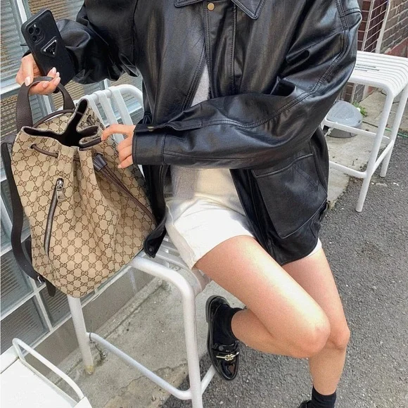 Gucci Brown Monogram Backpack - Picture 8 of 9